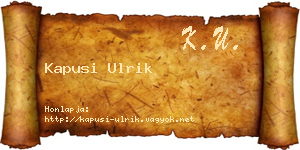 Kapusi Ulrik névjegykártya
