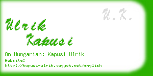 ulrik kapusi business card